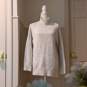 Abercrombie & Fitch Cream Speckled Mock Neck Sweater XS